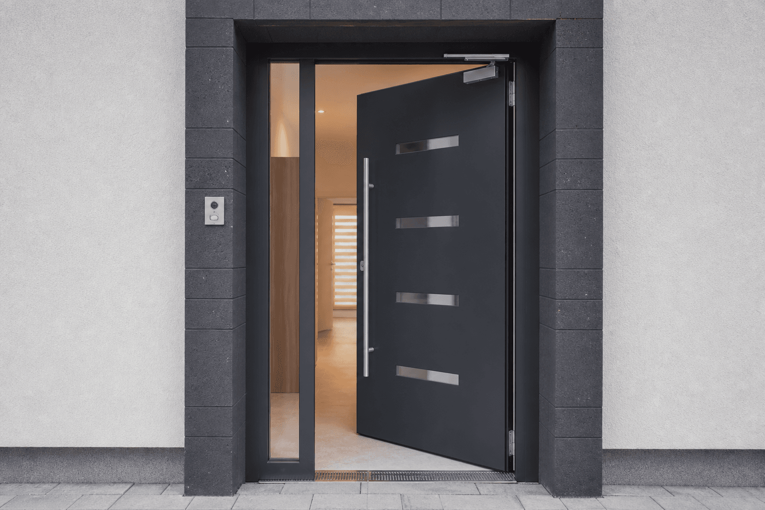 Bloc-porte aluminium entrée La Réunion